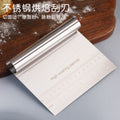 Baking scraper stainless steel dough cutter multi-function with scale flour cutter kitchen for home dough cutter rice roll scraper
