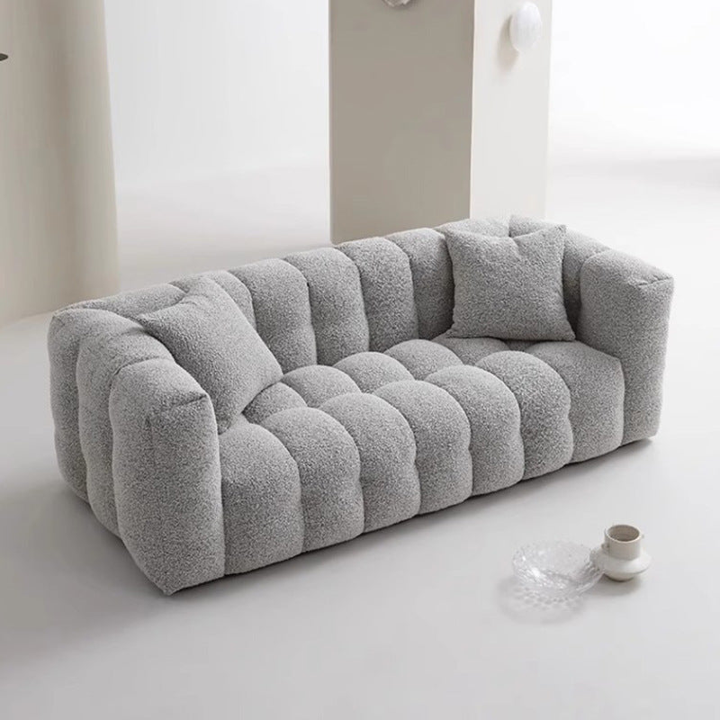wabi-sabi style compression sofa fabric sofa teddy lamb velvet cream cotton candy sofa