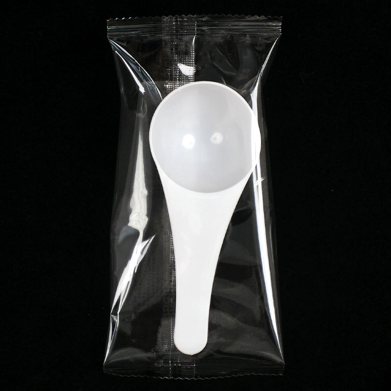Individually wrapped 30ml plastic measuring spoons - round bottom, suitable for fertilizer, agricultural use, laundry detergent. non-edible, holds 30g