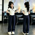 Girls' summer polo outfit - new  collection: korean style, preppy, cute two-piece set for girls (sizes for mid-to-large children)
