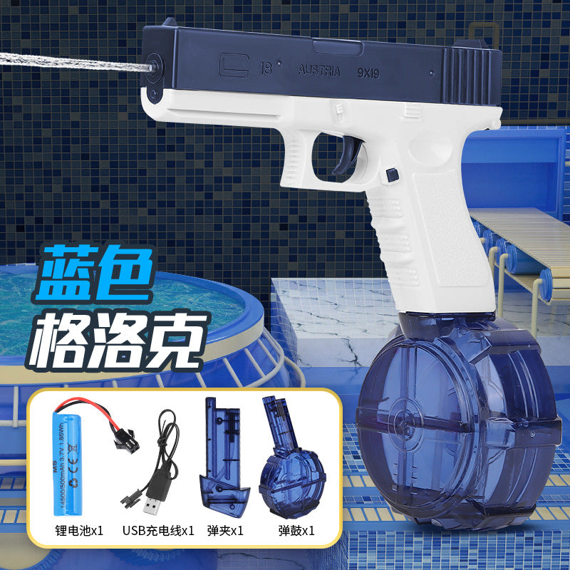 graffiti electric glock continuous water gun charging large capacity summer beach outdoor kids water gun toy