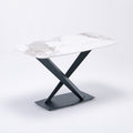 Italian light luxury sintered stone dining table and chairs set - modern minimalist rectangular dining table for small spaces