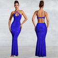 C7208 cross-border   fashion women's hot diamond suspender hip cover sexy slim dress