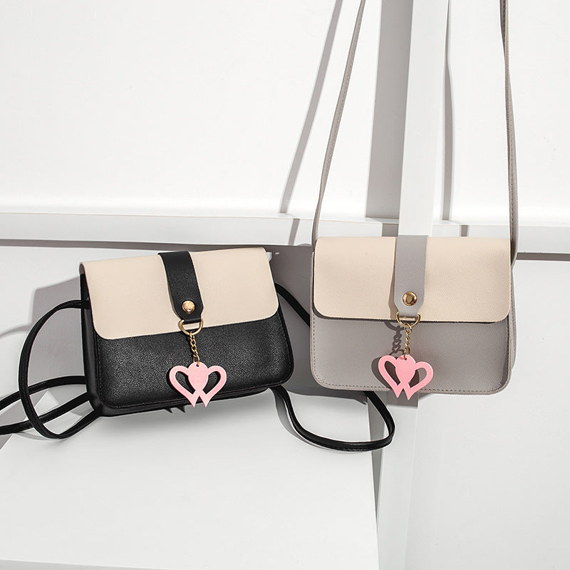 Heart-shaped pendant small square bag 2021ladies bag  women's bag women's hair wholesale Korean version messenger bag