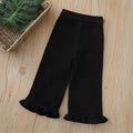 Lace wide leg pants black