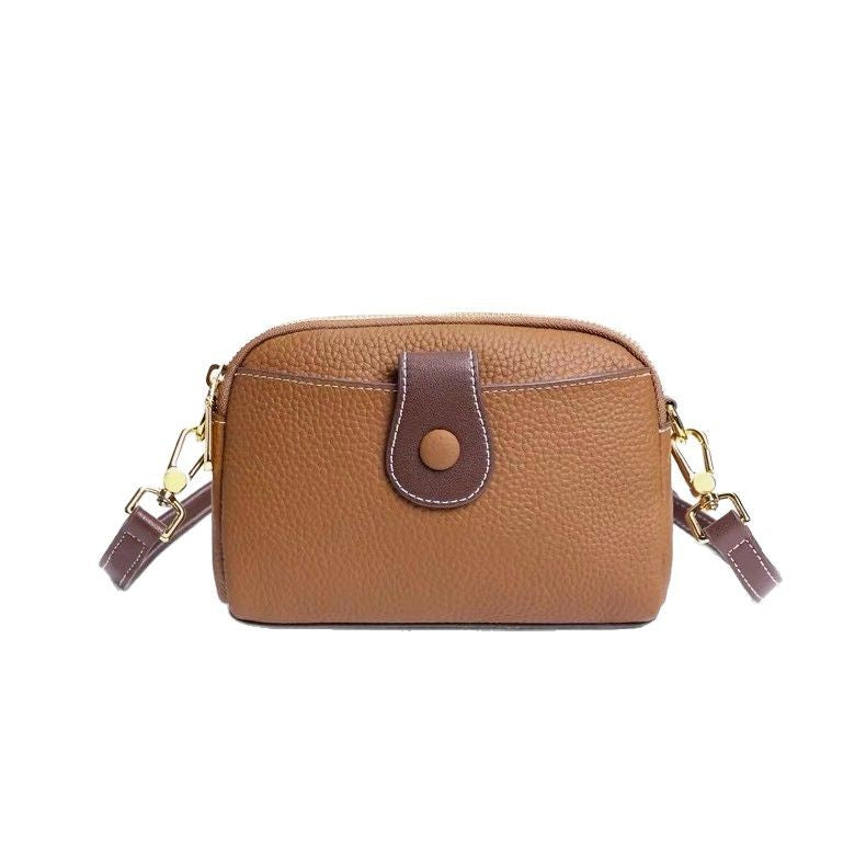 Genuine leather women's crossbody bag, small bag, 2025 new spring casual versatile soft leather phone bag, fashionable shoulder bag