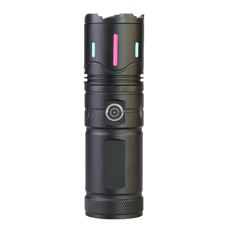 Cross-border new strong light flashlight usb charging outdoor lighting 30W white laser flashlight with COB work light