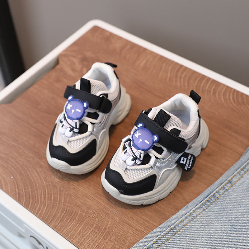 Cartoon girls' shoes spring autumn  new children's sports shoes boys' dad shoes mesh breathable trendy shoes for toddlers and young children