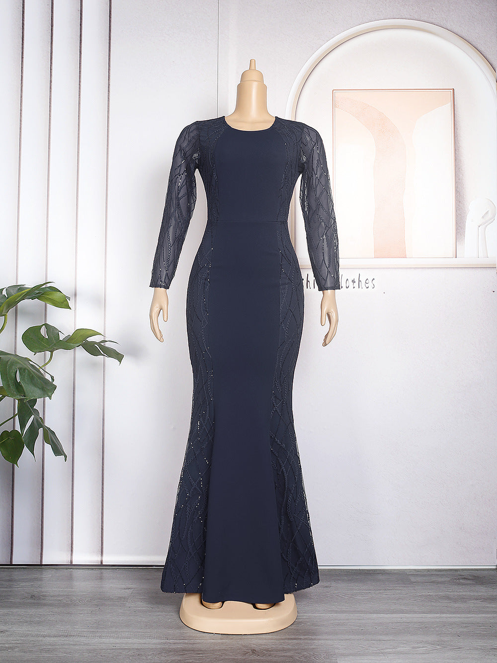 new european and american style evening gown dress, african women's clothing,  slimming and figure-flattering floor-length maxi dress