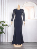 new european and american style evening gown dress, african women's clothing,  slimming and figure-flattering floor-length maxi dress