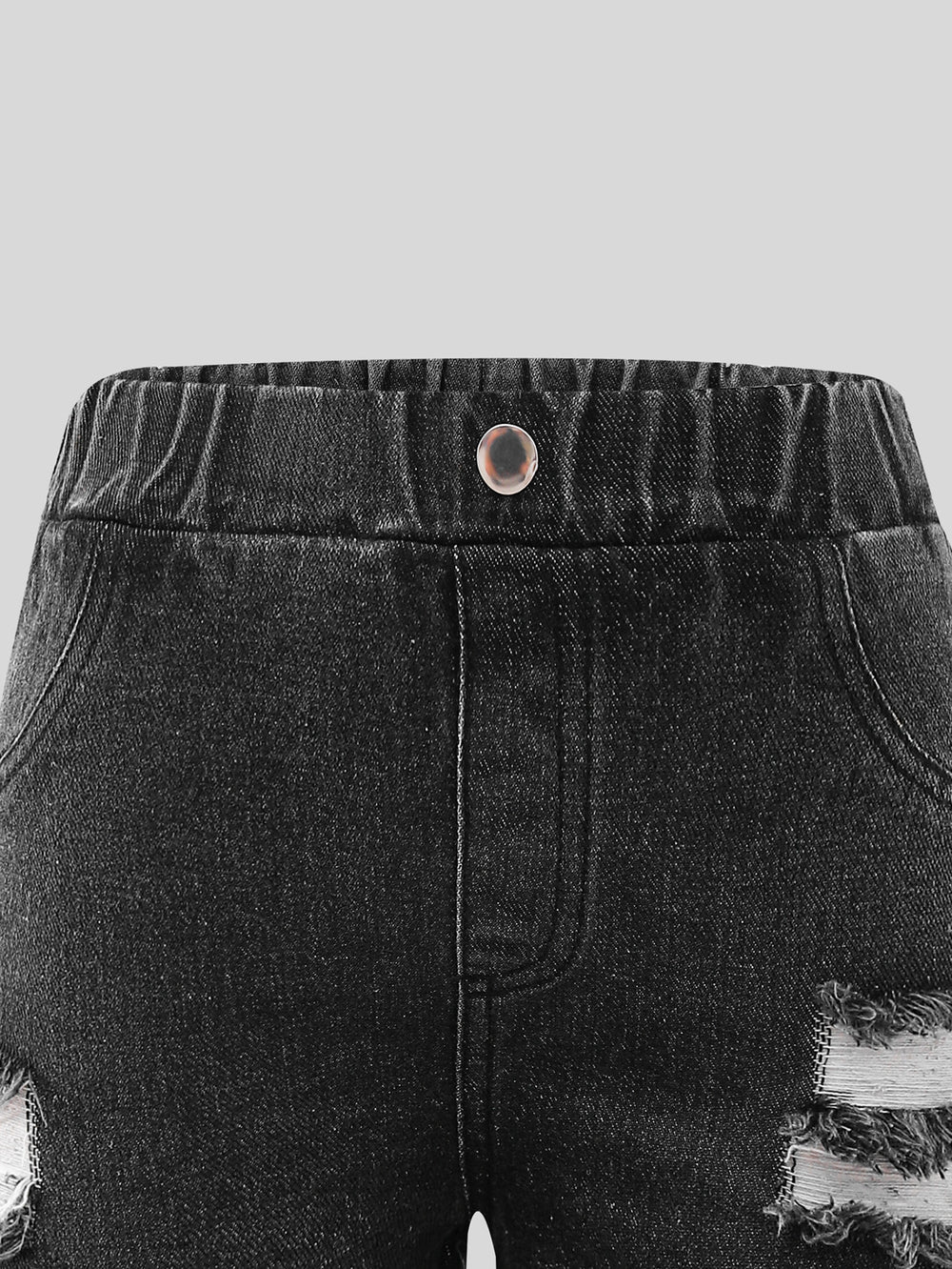 Exportgirljeans black distressed ripped pants loosestraight-legloose pants handsome autumkids pants