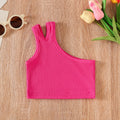 Kids' tank top - summer fashion, european & american style, casual solid color, cotton camisole for girls, trendy pink top