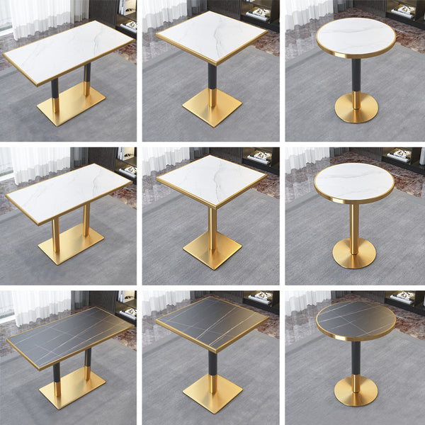 Light luxury milk tea shop rock slab dining table bar bar western restaurant coffee shop table and chair combination hotel negotiation area table