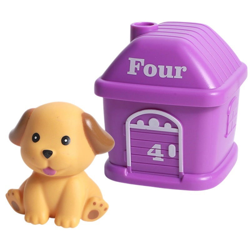 children's soft rubber animal matching number house mini pig duck frog finger puppet matching interactive toy