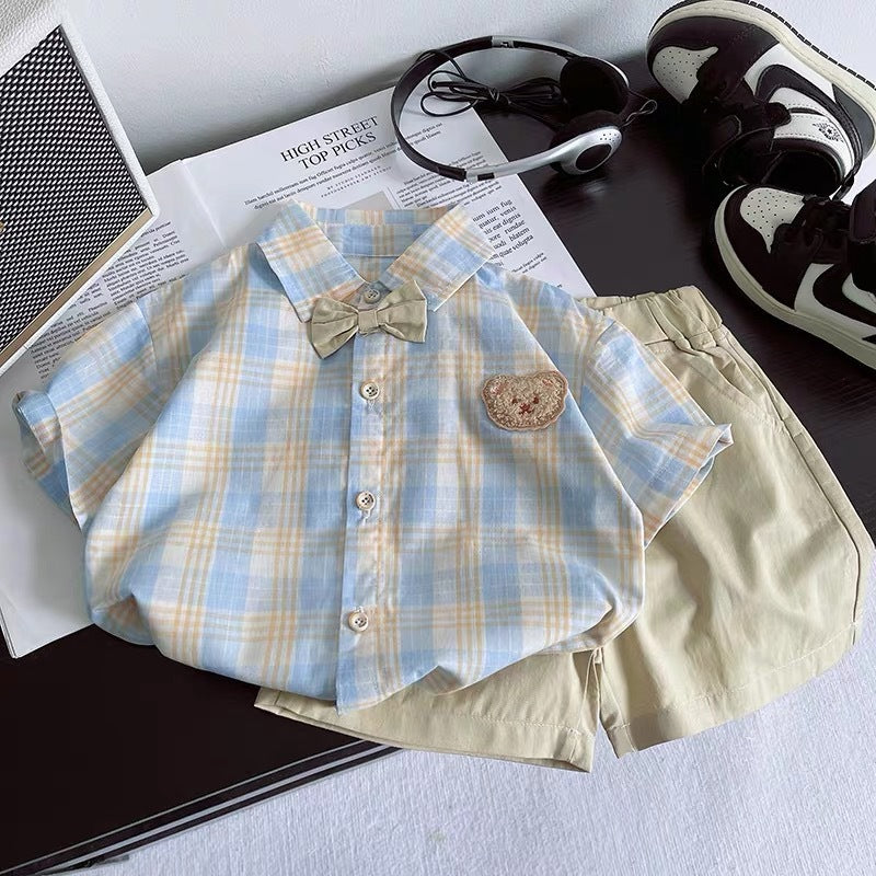 summer new arrival: boys' casual short-sleeve two-piece set - trendy kids' clothing wholesale