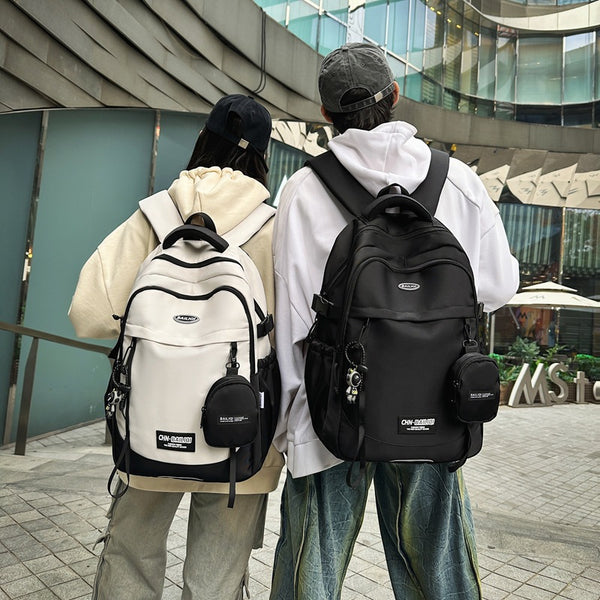 New large-capacity backpack, junior high school student schoolbag, men's and women's casual backpack, printed color schoolbag, student