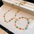 Dopamine-colored daisy necklace for women - trendy, unique design, choker style, versatile and chic