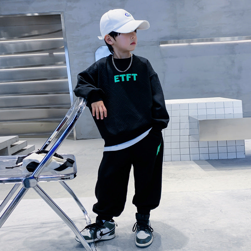 Boys' autumn sports sweatshirt set - new  collection: trendy, loose-fit, cool & stylish outerwear for boys