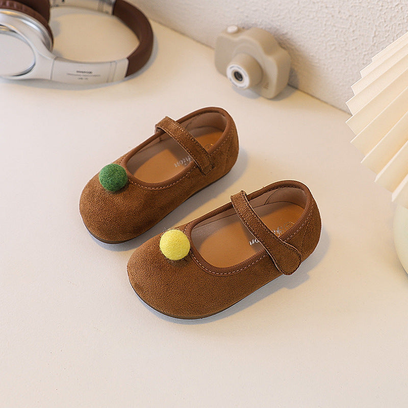 Ready-to-ship adorable cartoon birkenstock-style shoes for little girls, korean fashion princess shoes, soft-soled moccasins, cloth shoes, baby flats