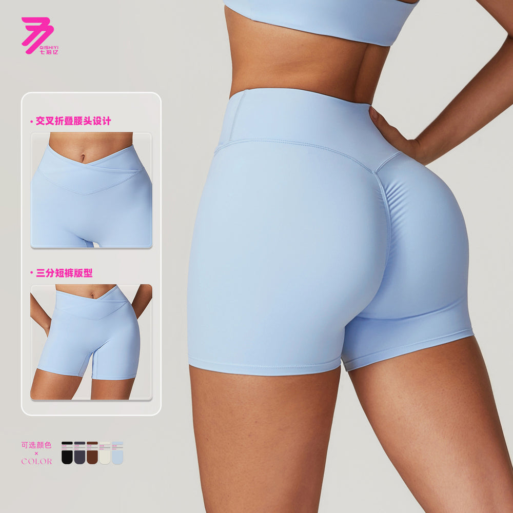 Eco-friendly recycled compression quick-dry yoga set - activewear running short sleeve set with racerback design - women's fitness apparel 8799