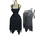 European and american cross-border women's fashion  summer new arrival: elegant camisole top and irregular midi skirt casual set