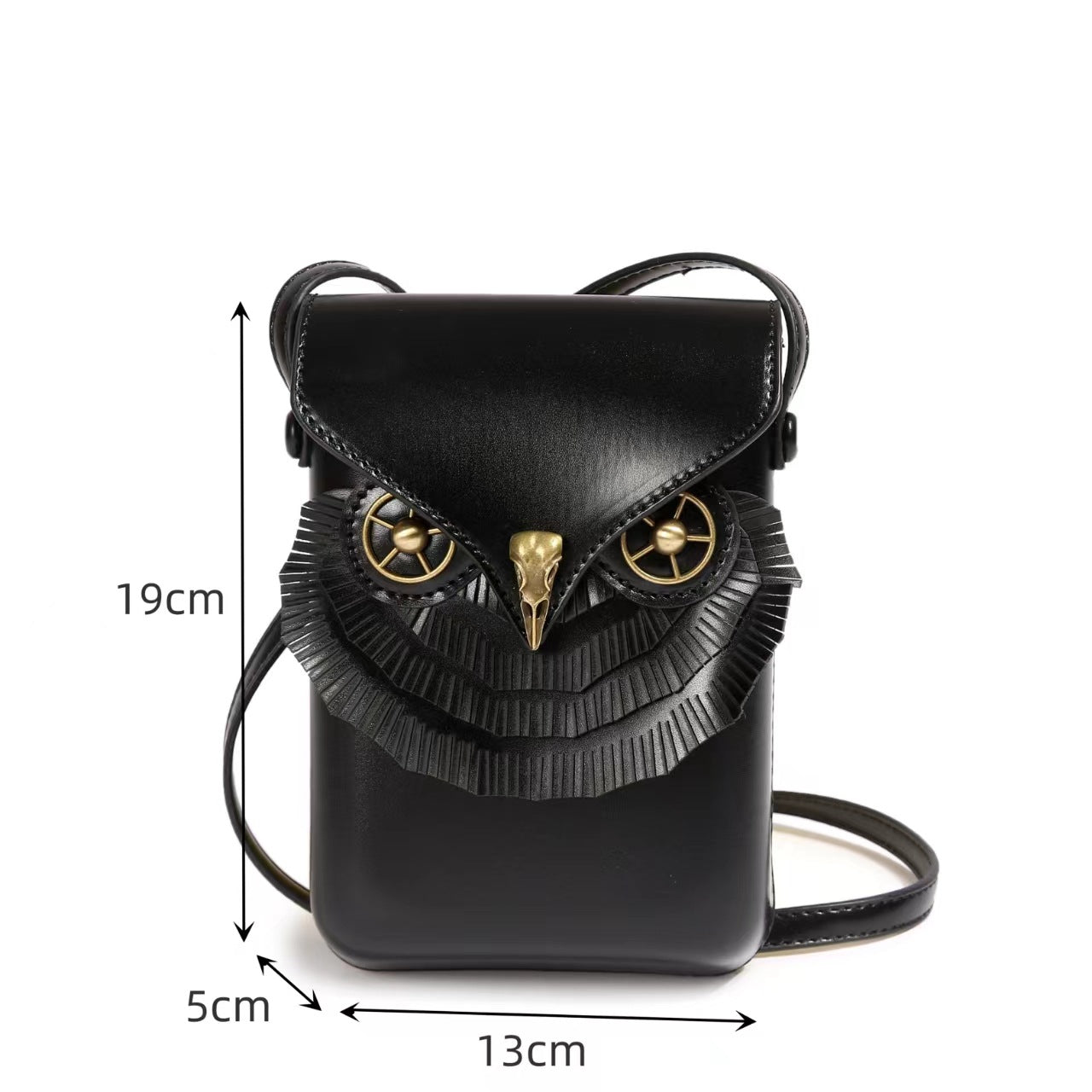 Cross-border retro owl vertical mobile phone bag niche change storage bag personalized fashion versatile shoulder messenger bag
