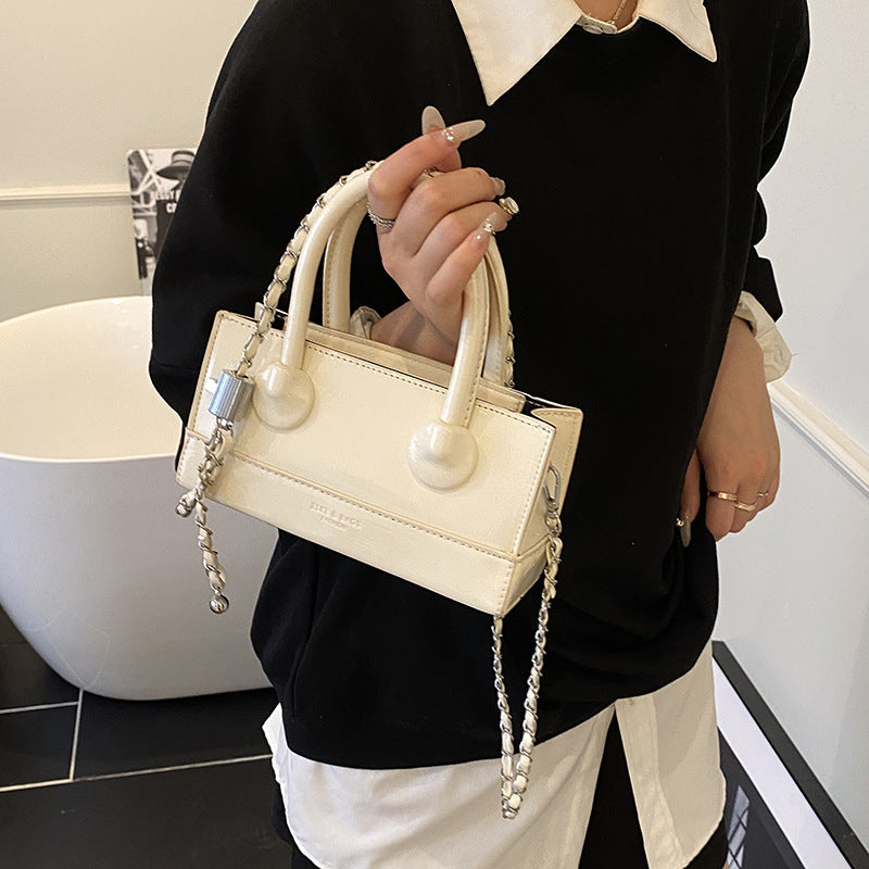 Premium chain box portable small square bag women's 2025  new fashionable versatile exquisite shoulder oblique span bag