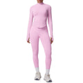 seamless pure color tight high elastic breathable zipper nine-point sports suit running fitness yoga suit two-piece set