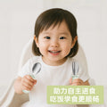 Baby silicone short-handled stainless steel fork and spoon set - self-feeding utensils for infants - cross-border hot seller
