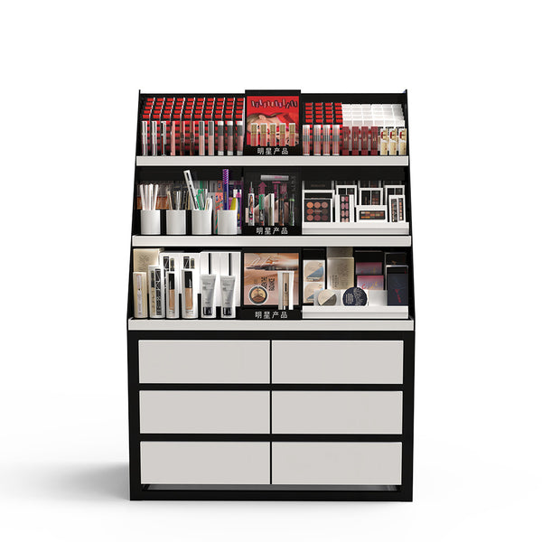 Laitu Customized Shopping Mall Makeup Display Cabinet Beauty Display Rack Cosmetics Skin Care Products Shopping Mall Counter Display Rack