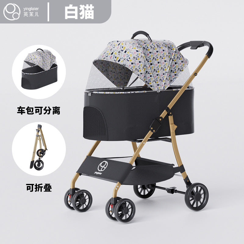 Pet stroller - lightweight & foldable, designed for dogs & cats. perfect for walking your small to medium breed dogs and cats