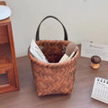 Wall-mounted hand-woven storage basket, toy sundries storage box, ginger and garlic storage basket, imitation rattan woven wash basin storage basket