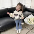 Kids' crewneck knit sweater & cartoon bear denim pants set - new  collection