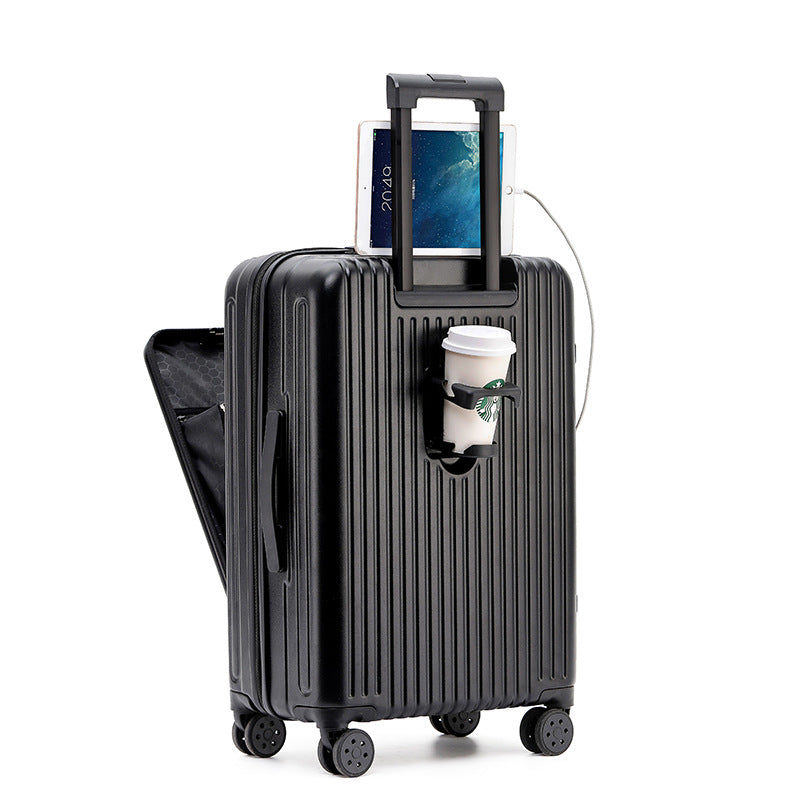 New suitcase 24-inch anti-drop trolley case 20-inch boarding case with front opening, suitcase universal wheel password case