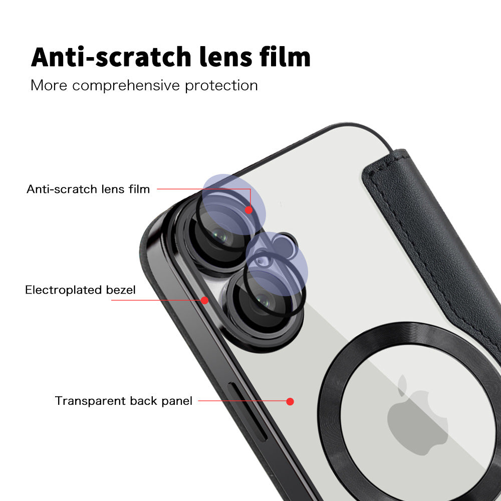 Popular apple 16plus flip leather case mobile phone case iphone15 magnetic anti-fall 13 protective cover cross-border