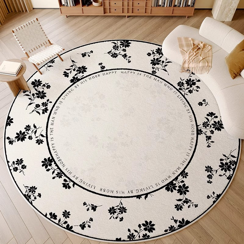 Carpet living room no-wash and wipeable round waterproof cream style  new bedroom bedside light luxury classy floor mat