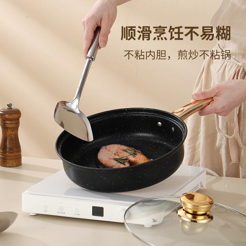 medical stone non-stick pan suit8pcsfor home frying pan milk pot soup pot combination pot cookware set