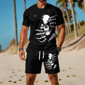 men's short-sleeve and shorts set, casual sportswear set, 3d printed cross-border hot seller, dropshipping available