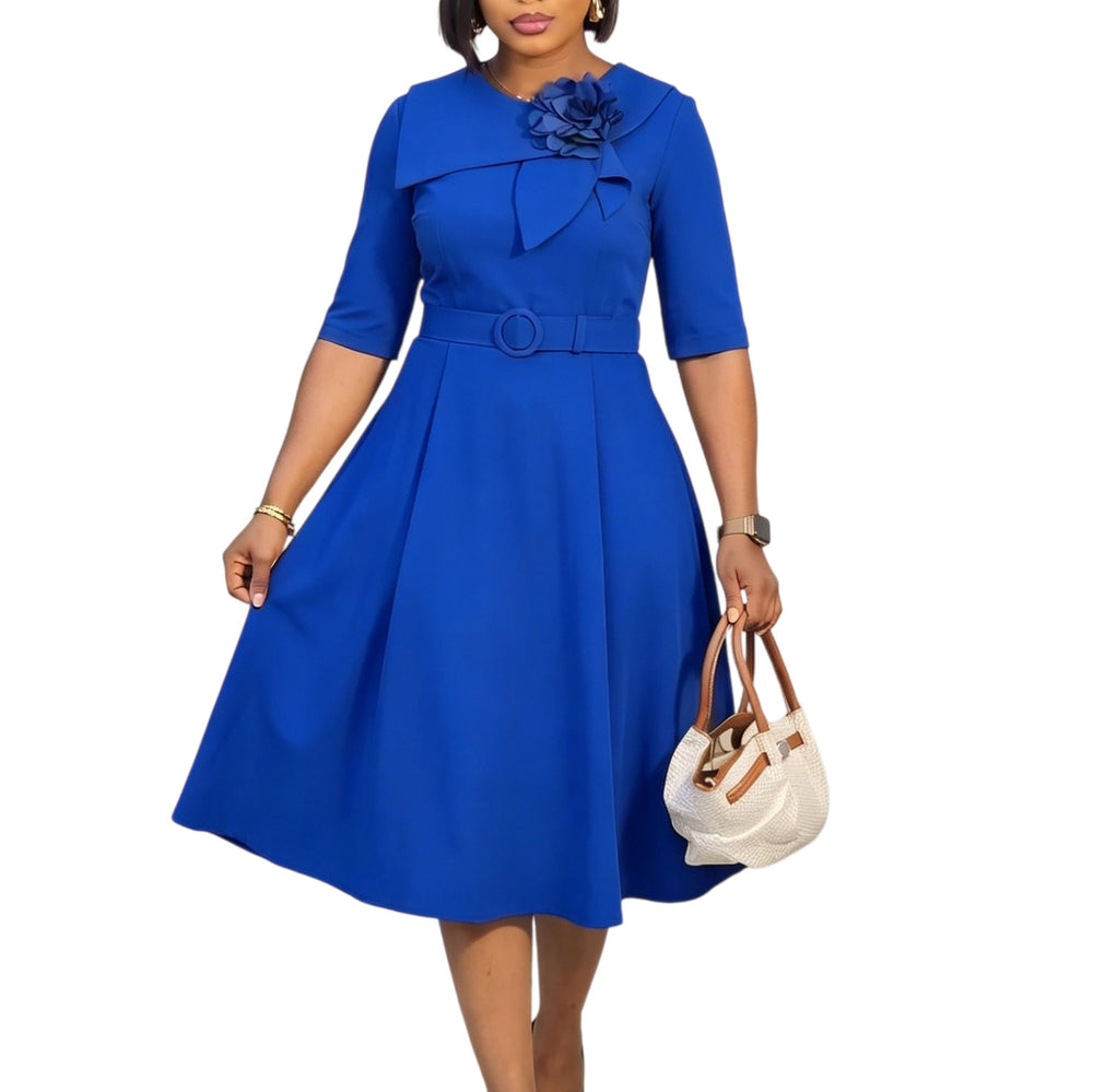 D3377 cross-border african trade  summer new arrival: elegant and slim-fitting five-sleeve foreign trade dress
