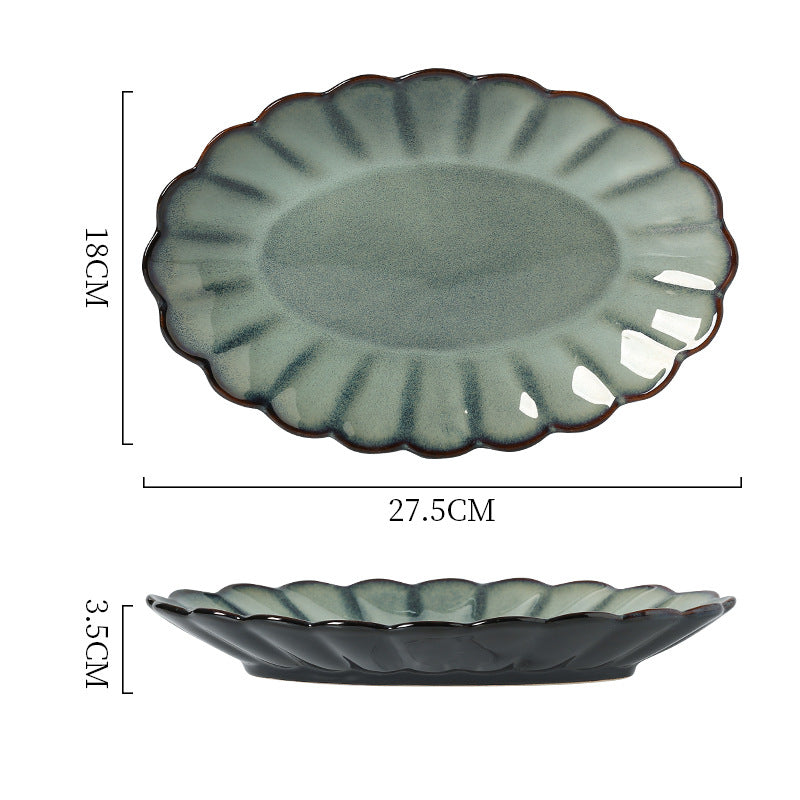 Japanese style ceramic bowls, plates, household high-looking rice bowls, soup bowls, dish sets, ins kiln turned into retro