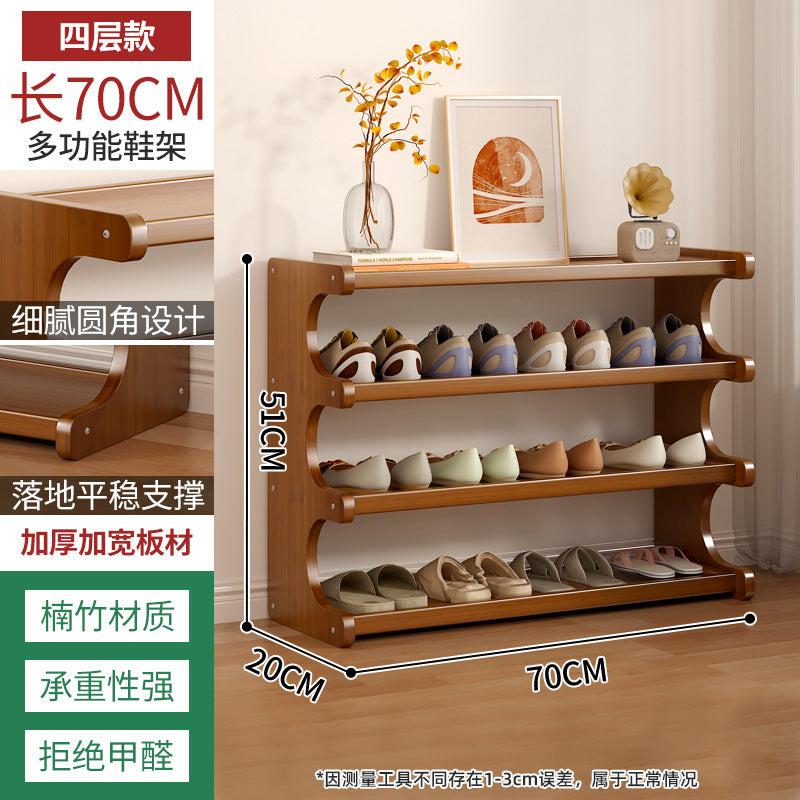 Simple shoe rack household wooden door multi-storey dormitory home storage shelf rental room Nanzhu shoe cabinet