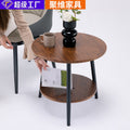 Manufacturer wholesale small round table double layer small coffee table double layer iron table scandinavian style accessible luxurycasualins bedside table