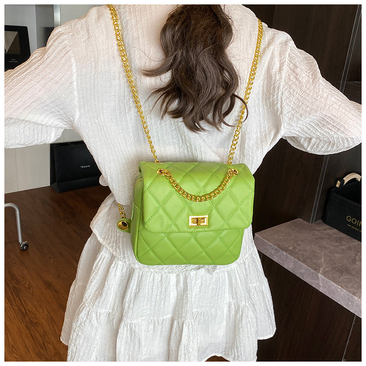 Cross-border diamond chain small bag women's 2025 summer new fashion and leisure foreign style shoulder bag backpack