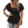 code new arrival  women's original elegancecasual square collar plaidpure color shirt