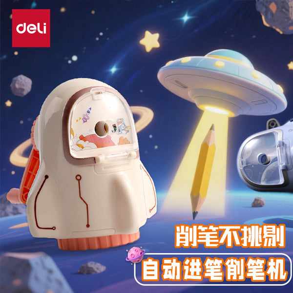 Deli VB200 Hand Pencil Sharpener Automatic Lead Pencil Sharpener Cartoon Student Pencil Sharpener Large Diameter Pencil Sharpener