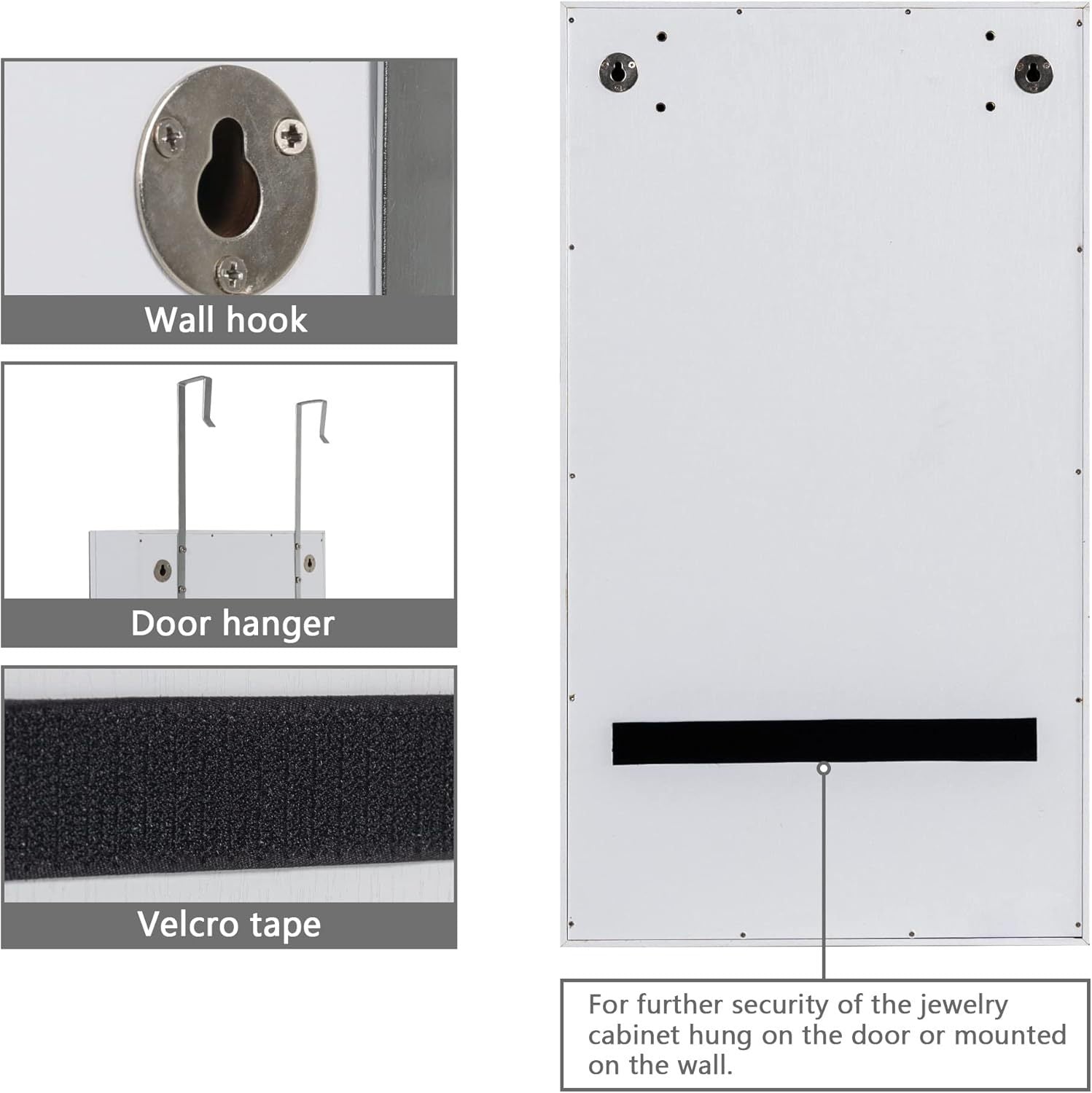 Wooden jewelry mirror cabinet wall makeup full-length mirror multi-functional storage locker home bedroom full-body mirror