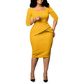 D591  foreign trade women's clothing  new fashion solid color bodycon pencil skirt ol style european and american dress