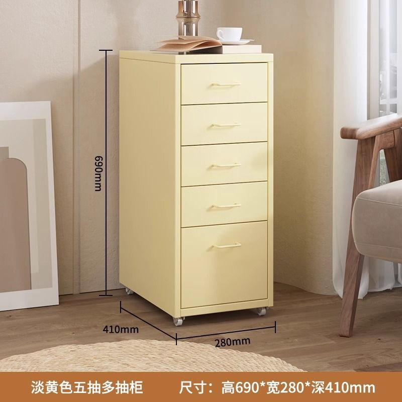 Wrought iron storage cabinet - multi-tier drawer unit for living room, bedroom, and girls' room - cute and practical floor-standing combination storage cabinet