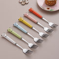 Cartoon portable cutlery set - student fork, spoon, chopsticks, and utensil case travel set - kids' stainless steel fork, spoon, and chopstick set