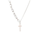 European and american cross-border new asymmetrical cross pendant necklace - unique, chic, minimalist, and versatile necklace for women